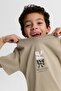 Nk Boy's Printed Short Sleeve Crew Neck T-Shirt 4-8 Years Old Vi̇zon - 2