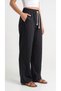 Black Women's Muslin Palazzo Pants Wide Leg High Waist - 2