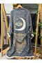 3 Layer Jacquard Owl Patterned Oversize Premium Muslin Kimono, 100% Cotton, Breathable, Beach and Resort - 6