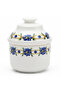 Luhpar White Elegant Floral Design Sugar Pot with Lid for Stylish Tea and Coffee Serving – 10 cm
