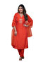 Orange Silk Blend Embroidered Kurti Pant Set - TRT1125 | Orange