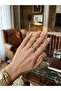 Women's Emerald Green Stone Spiral Design Ring