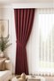 1/3 Regular Pleated Background Curtain Burgundy 100X250 cm (260/270 Length Options) Single Panel Soft Fabric Modern Decorative Living Room Curtain - 2