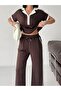 Soft Texture Polo Collar Buttoned Modal Fabric Tracksuit Set - 5
