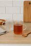 2 Pieces of Striped Glass Coffee and Tea Cups with Handles 320 ml