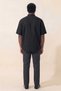 Black Wide Fit 100% Cotton Muslin Fabric Judge Collar Short Sleeve Men's Shirt - Hajj Umrah Shirt - 6