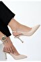Kentay Beige Skin Heeled Shoes - 7