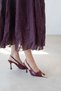 Rose Women's Accessory Detail Patent Leather Heeled Shoes Burgundy - 2