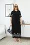 Plus Size Printed Dress with Sleeves and Skirt
