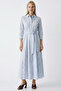Truvaker Sleeve Jacquard Regular Midi Shirt Dress