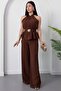 Halter Neck Buckle Waist Jumpsuit Grs3944