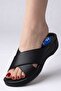 Black Orthopedic Heel Spur Supported Gel-Based Anatomical Daily Comfortable Women's Slippers