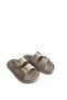 Beige Double Buckle Knit Sole Orthopedic Daily Slippers - 4