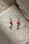 Ottoman Tughra Figured Earrings - Authentic Dangle Earrings with Red Beads - 2