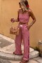 Women's Straw Portfolio Bag Cerise Atelier Cherry Embroidered Natural Handbag - Handcrafted (Combined Product) - 2