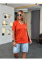 Women's Short Sleeve V-Neck Blouse - 3