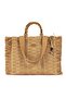 Women's Straw Tan Shoulder Bag with Zippered Inner Pocket for Summer Elegance - 4
