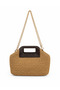 Women's Scholarship Closed Straw Bag Versatile Straw Bag with Hand and Shoulder Crossbody Straps - 3