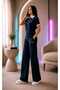 Christian Navy Blue Double Suit Palazzo Compact Fabric Modal Fabric Trouser Suit (Soft Fabric and Non-Pilling) - 5