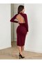 Women's Stylish Scuba Dress with Chain Detail - 3