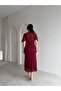 Suzi̇e Midi Dress 8937- Burgundy - 3