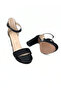 Black Glittery Platform Sole Ankle Strap Thick Heeled Women's Sandals Vi̇d02002 - 5