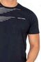 6123 Men's Short Sleeve Crew Neck Pajama Set-Navy Blue - 2