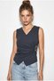 Women's Smoked Double-Breasted Collar Blouse with Gold Buckle Detail 2303 60283993 - 4
