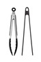 2-Piece Tongs Set – Stainless Steel Tongs with Silicone Tips 23 cm + Large Size Silicone Tongs 29 cm Black - 2