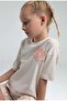 Girl's Good Vibes Floral Print Shorts Set 2-8 Years Light Beige - 3