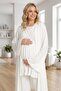 New Season Ecru Summer Flounce Short Sleeve Special Design 100% Cotton Maternity Pajama Set