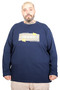 Mode XL Large Size Men's Connect Crew Neck T-Shirt 26104 Indigo - 2