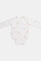 Natural Modal Cotton Newborn Double-Breasted Bodysuit Long Sleeve Snap Fastener Kimono Bodysuit L Safari - 6