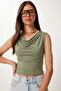 Degaje Yaka Sandy Knitted Blouse Lrn0033 Green - 2