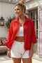 Pomegranate Flower Shirt Collar 3/4 Sleeve Buttoned Pocket Hole Embroidery Casual Cotton Woven Shirt 63 60 - 5