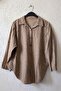 Camel Shirt Collar 3/4 Sleeve Buttoned Embroidered Casual Cotton Woven Shirt 70 60 - 2