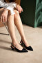 Short - Hazelnut Heeled Women's Shoes 4 cm Skin Black - 3