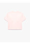 Floral Appliqué Cotton Short Sleeve Crew Neck T-Shirt - 3