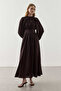Loose Fit Draped Dress Brown