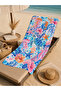Blue and Pink Seashell Patterned Beach Towel - 2