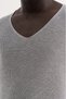 Men's V-Neck Knitwear T-Shirt Gray - 5