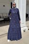 Süreyya Denim Effect Shirt Dress Navy Blue - 8
