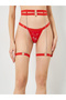 Lace Non Padded Non Wired Bra with Thong and Suspenders - 4