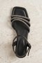 Crystal Shine Black Stone Detailed Minimal Heeled Women's Sandals – a Modern Interpretation of Elegant Chic - 6