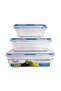 Rectangular Plastic Containers, 400 ml + 760 ml + 1300 ml