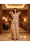Gold Patterned Silver Stripe Detailed Ruffled Maxi Dress - 2