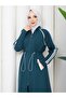 Women's 2 Piece Tracksuit Set Long Zipper Top Casual Pants Sport Combination B-5005 _ Petrol