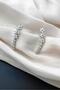 Women's Zircon Stone Waterway Star Model Ear Climber Silver Safety Pin Earrings - 6