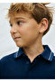 Boy's Pocket Detailed Polo T-Shirt Navy Blue - 06164 - 2