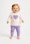 Baby Girl Heart Patterned Double Set Cotton Top and Bottom Seasonal Set 3 6 9 12 Months - 6